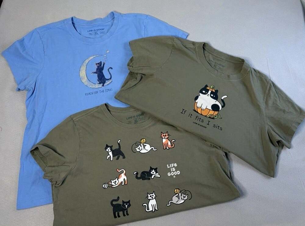 Lot of 3 Life Is Good Womens Crusher Tees Bundle XL Crew Neck